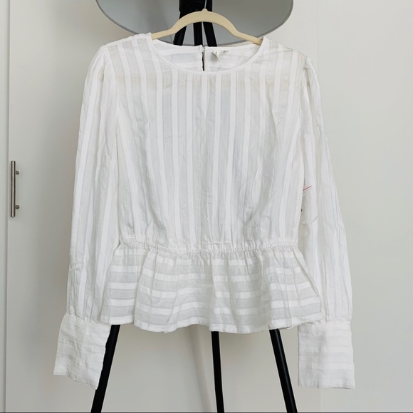 NWT Nordstrom Treasure Bond Sheer Stripe Blouse M - Picture 7 of 11